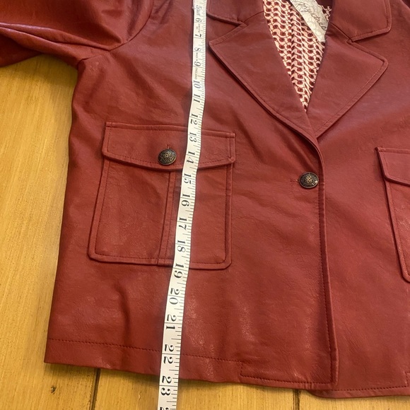 Women’s Red Faux Leather Jacket New size medium by Mystree M-L NEW - Picture 11 of 15